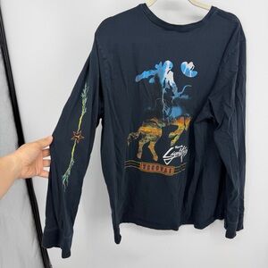 Tecovas Alex Gelber Graphic Long Sleeve Shirt Men's Black Rodeo Cowboy Design XL